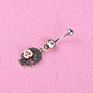 Antique Skull Rose Design Punk Belly Ring Piercing Jewelry