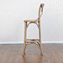 Antique Vintage Solid Wood Rattan Seat Cross Back Counter Bar Stool Chair