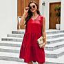 Arrivals Casual Dresses plus Size Solid Loose Pleated T-Shirt Women Clothing