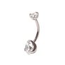 Astm F136 Implant Grade Titanium Internally Threaded Prong Set Belly Ring Body Jewelry