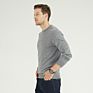 Autumn 100% Merino Wool Material Grey Plain Men's Crewneck Knitted Pullover Sweaters for Man