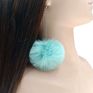 Autumn and Long Dangle Earrings Fluffy Pom Pom Earrings for Women