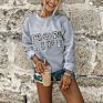 Autumn and Loose Oversized Long Sleeves Women's Hoodies Letter Pattern Printed Crewneck Sweatshirt