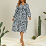 Autumn Loose V Neck Print Pullover Long Sleeved Pregnant Mother Dress