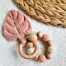 Baby Comforter Toy with Wood Teething Ring Toy