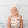Cotton Solid Color With Donuts Knotted Newborn Headscarf