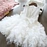 Baby Girls Birthday Party Sleeveless Pink Ruffled Princess Mesh Tutu Kids Casual Dress