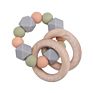 Baby Nursing Bracelets Food Grade Silicone Teether Teething Wood Rattles Toys Baby Teether Bracelets Nursing Toys Gift