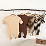 Baby Romper Newborn Clothes Cute Quantity Autumn Cotton Unisex Stripe Style Snap Button Romper