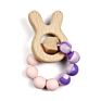 Baby Teething Toys Rattle Soft Bpa Free Cartoon Wood Baby Teether Ring Kids Food Grade Silicone Teether