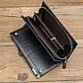 Baellerry Black Long Wallet Men Pu Leather Wrist Rfid Wallet Minimalist Zipper Card Holder Wallet Men Purse