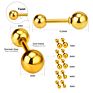 Balls Yellow Gold Color Piercing Small round Ball Stud Earrings for Women Men Children Baby Girls Kids Jewelry