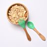 Bamboo Baby Suction Bowl with Spoon and Fork Bamboo Stay Put Feeding Bowl for Toddler