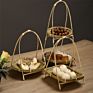 Bamboo Eco-Friendly Hand-Woven Multi-Layer Refreshment Trays and Fruit Trays for Hotels, Parties, and Households