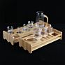 Bamboo Wine Cup Holder Condiments Rack Red Wine Cup Holder Bamboo Tray