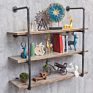 Bar Metal Wall Mounted Book Storage Holders Racks Toilet Industrial Pipe Shelf