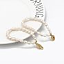 Baroque Freshwater Pearl Beads Cz Evil Eyes Charm Bracelet Gold Plating Full Zirconia Hand Eyes Pearl Bracelet