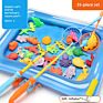 Beach Kids Plastic Lightfish Fishing Rods Glow Fish Magnetic Fishing Game Set for Children