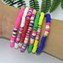 Beach Style Colorful Friendship Bracelet Teen Girls Cute Handmade Rubber Disc Bead Polymer Clay Bracelets Bangles Jewelry