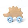 Beech Wooden Funny Animal Rosary Silicone Molar Teether Baby Rattle Toy