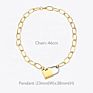 Big Lock Link Chain Choker Necklace Women Gold Color Stainless Steel Pendant Necklaces P193040