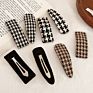 Black and White Fabric Hair Bb Clip for Elegant Lady Tick Tack Clip Hair Accessories for Thin Hair