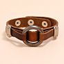 Black Cowhide Leather Bracelet for Men Jewelry