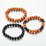 Black Lava Stone Beaded Bracelets Wood Beads Stretch Bracelet Set for Men