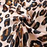 Black Side Leopard Square Satin Silk Feel Chiffon Scarf