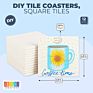 Blank Ceramic Coaster Tiles for Crafts Diy Cork Coasters Square and Round