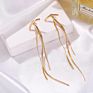 Blasts Korean Temperament Gold Color Long Metal Fringe Earrings