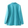 Bmurhm Za2021 Autumn Casual Women's Patch Pockets Single-Breasted Solid Color Ladies Blazer