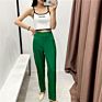 Bmurhmza Pants Spring Style Women's Wear Temperament All-Match Solid Color High-Waist Pleated Pants Za