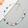 Bohemian Colorful Pearl Beaded Evil Eyes Necklaces Multicolored Beads Demon Eyes for Women