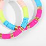 Bohemian Flat round Polymer Polymer Clay Loose Spacer Beads Women Circle Hoop Earrings Statement Jewelry Gift Accessories