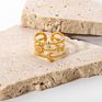 Boho 3 Layered Beaded Rings 18K Gold Plated Moon Star Opening Rings Stainless Steel Finger Jewelry Ring for Women