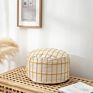 Boho Modern Moroccan round Pouf Foot Stool Patio Living Room Decor Jacquard Floor Pouf Ottoman