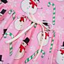 Boutique Long Sleeve Toddler Dress Snowman Pattern Pink Cute Baby Girl Dress Ruffle Hem Cotton Dress for Kids
