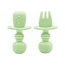 Bpa Free Toddler First Training Self Feeding Utensils Set Baby Led Weaning Utensils Silicone Baby Fork and Spoon