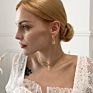 Brass 18K Gold Plated Padlock Lock Drop Earring Dangle Hoop Earrings Jewelry Women
