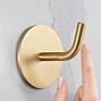 Brass Hanging Bedroom Creative Door Coat Hat Hook Bathroom Brushed Golden Free Punch Paste Hooks