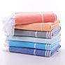 Bright Colored Two-Striped Beach Towel Pestemal Turkish Hammam Spa Towel Organic %100 Cotton Bath Towel Made in Turkey