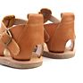 Brown Color Girls Sandal T-Strap Smooth Cow Leather for Kids Smile Baby Breathable Poly Bags Buckle Strap Mixed Colors