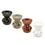 Buddha Design 4 Foot Incense Wax Aroma Warmer Tealight Ceramic Candle Burner