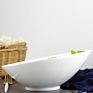 Buffet White Porcelain Oblique Fruit Salad Bowl Restaurant Cuisine Noodle Bowl Ceramic Dining Bowl