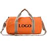 Canvas Bags with Printed Logo Multi Functional Canvas Mens Cowhide Gym Natural Luxury Men Gym Duffle Bag