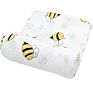 Cartoon Bee Baby Swaddle Organic Cotton Bamboo Muslin Blanket Wrap Accept