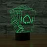 Casino Poker Dice Light 3D Illusion Nightlight Table Desk Bedroom Bedside Lamp Decoration 5V Usb Color Change Mood Lamp
