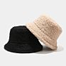 Casual Lamb Hair Fisherman Hat Light Plate Warm Fuzzy Plush Basin Bucket Hat