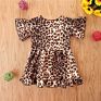 Casual Wear Baby Girl Fall Dress Children Leopard Prints Dresses Flare Sleeve Frock Design for Little Girls